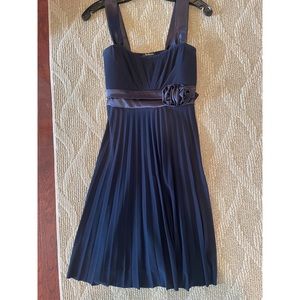 Navy pleated dress